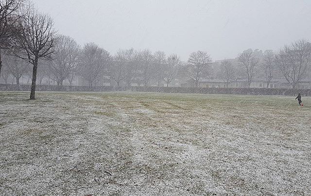 Hagel och snö om vartannat. Och inte blir det bättre idag. Kom igen nu våren!#solursparken #aprilasnöärfåragö #hagel #vällingbyväder